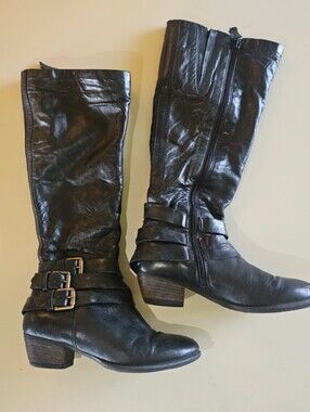 Mjus Black Leather Knee High Boots